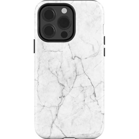 White Marble iPhone 15 Pro Impact Case